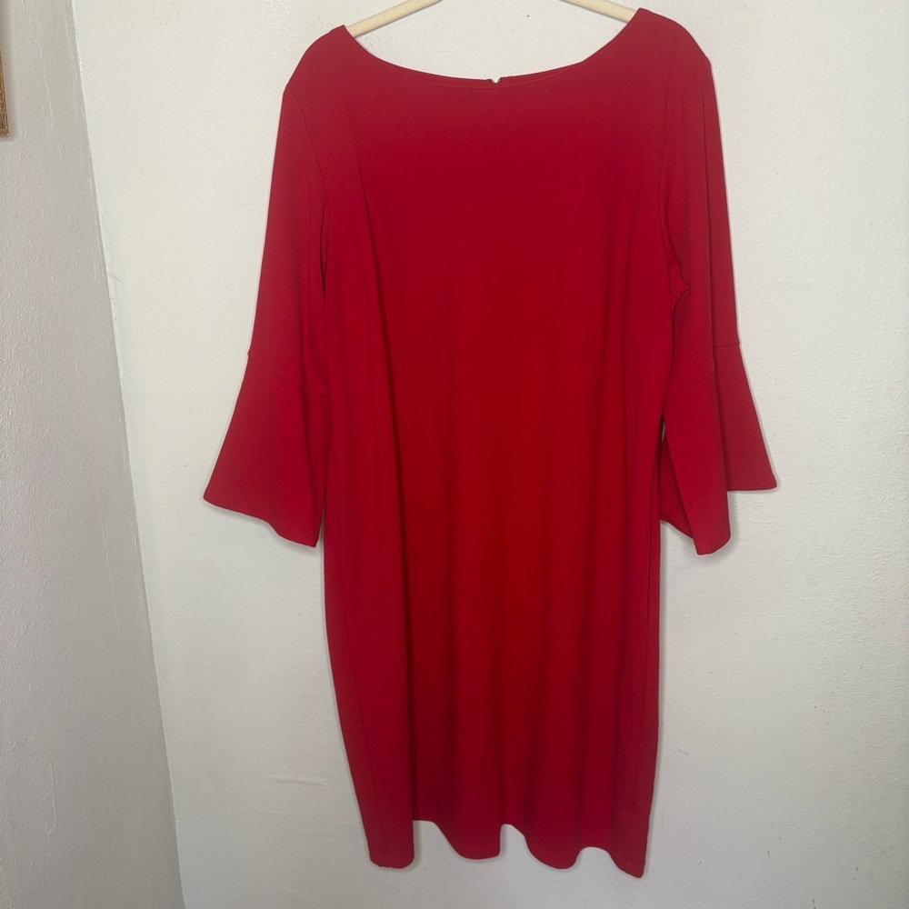 Shelby & Palmer Red Long-Sleeve Bell-Sleeve Dress Size 20W